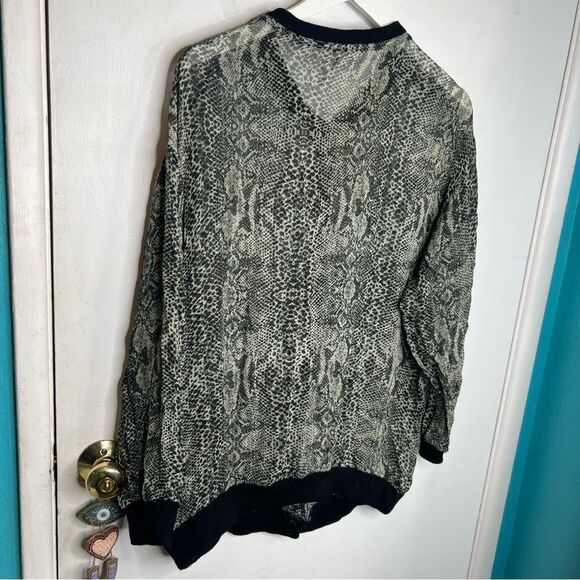 Free people lory bomber sheer wool trim animal print - Picture 5 of 10